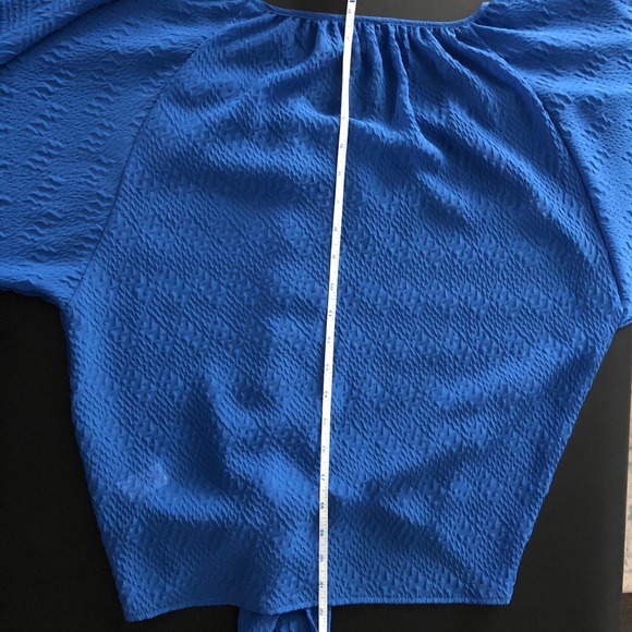 Blue by Saks Fifth Avenue tie front blouse - Picture 5 of 7